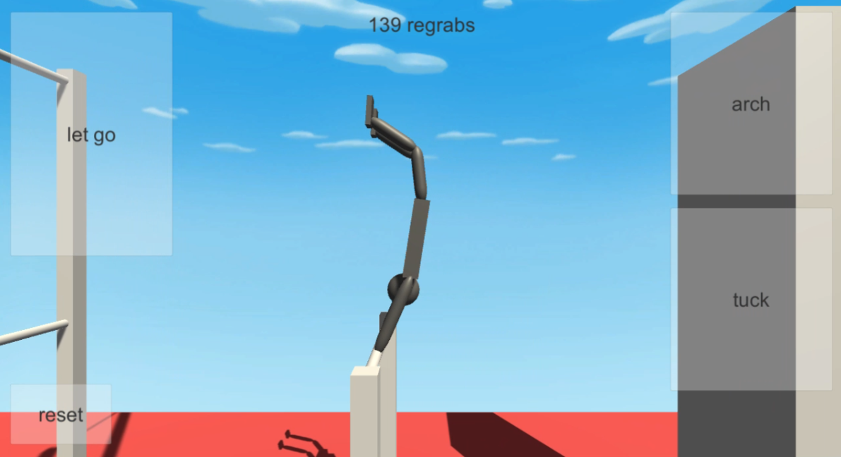 NoomiClone's original browser game with its gymnastics bar environment